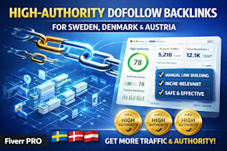 build manual high authority dofollow backlinks for sweden, denmark and austria