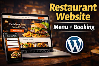 design a modern wordpress restaurant website with a menu and table booking