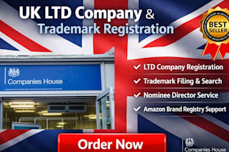 set up UK ltd company, trademark and nominee director service