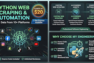 build custom web scrapers and automation scripts in python