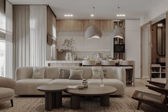 modern3d full cgi interior house design,dinning area hallway render,space layout