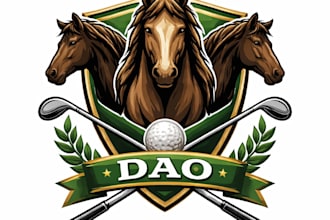 create a modern horse and golf club logo design
