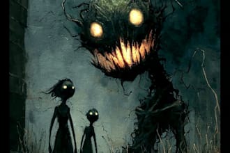 draw dark art and monsters
