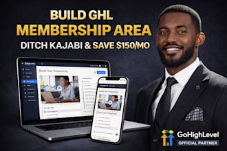 build gohighlevel membership website and online course area