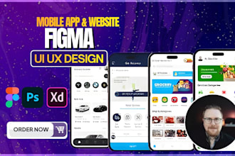 design modern website and mobile app UI UX in figma with clickable prototype
