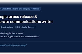write strategic press releases, corporate communications
