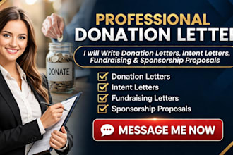 write donation letter, intent letter, fundraising, sponsorship proposal, letter