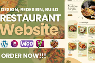 design food website, restaurant website, catering website with booking