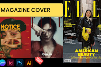 design magazine cover, magazine layout, product catalog, flyer, newspaper ads