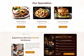 design a luxury restaurant website for fine dining or steakhouse with booking