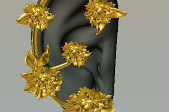 customize a jewelry for 3d printing and rendering