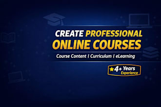 create professional online course content, curriculum and training programs