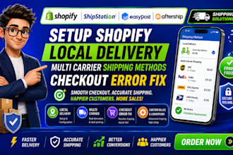 setup shopify local delivery multi carrier shipping methods checkout error fix