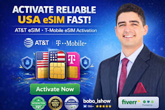 activate reliable and durable USA esim, at esim, tmobile esim fast