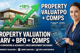 property valuation, bpo, arv, comps analysis for acquisition and investments