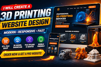 design a professional 3d printing website or 3d printing service website