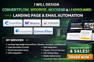 design convertflow woorise moosend leadsquared  landing page email automation