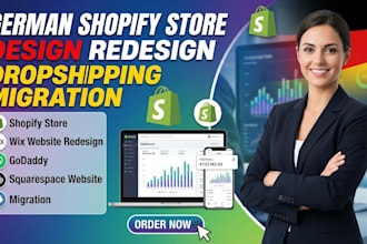 german shopify store, design redesign shopify dropshipping website migration