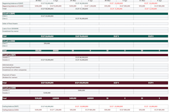 create a cash budget template ,automatic calculations