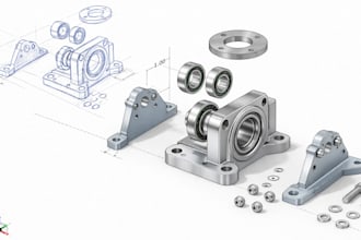 sketch industrial machinery part model, fusion 360 solidwork product design