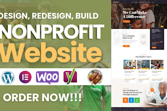 build nonprofit website, ngo website, church website with donations