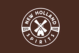 design beer bar business logo with veteran craft distillery