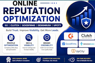 optimize online reputation on g2, clutch, goodfirms and designrush