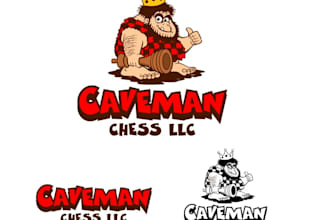 design high quality caveman logo