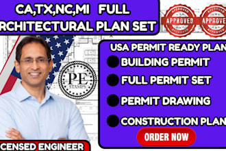 architect of USA city permit,full permit set,construction plan,building permit
