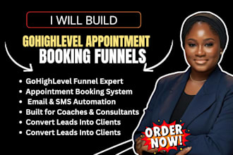 build appointment booking funnels on gohighlevel for coaching and consultant