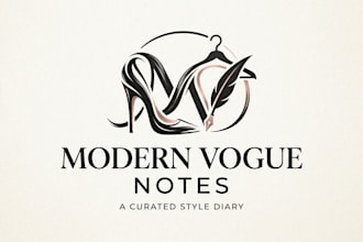 design a stylish and modern fashion blog logo