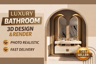 bathroom interior design in 3d and render