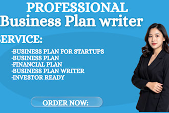 write an investor ready business plan  for startups business plan writer