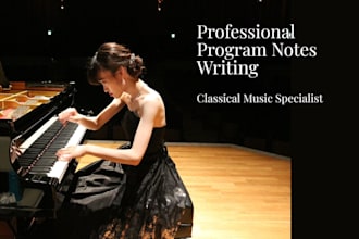 write professional program notes for classical music concerts