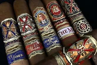 design modern luxury cigar logo, cigar band and packaging design