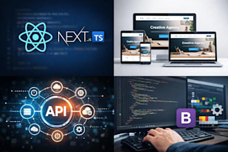 build responsive react js next js website with typescript
