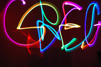 write your name in light graffiti using glowsticks