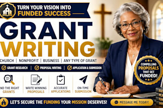 write grants for nonprofits, churches, and small businesses
