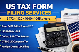 file USA forms 5472, pro forma 1120, 1040, 1065, ct600 and ccorp tax returns