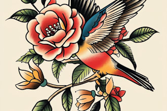 create amazing traditional or old school tattoo style design