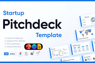 create modern startup pitch deck, investor deck seed seriesa presentation design