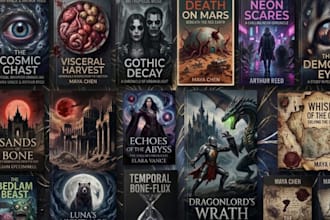 design cinematic horror and fantasy book cover design fast for amazon kpd store