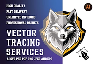 precision manual vector tracing, crisp, scalable graphics