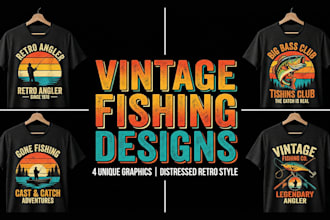 design vintage fishing t shirt for dad, bass lovers and anglers