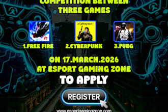 design epic gaming poster design for events  and social media