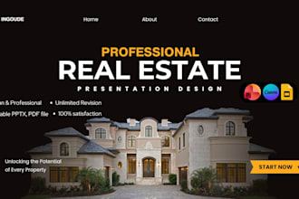 design real estate presentation, property pitch deck, powerpoint investor slides