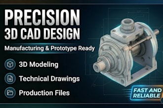 3d cad modeling and drawing for mechanical design, medical device and prototype