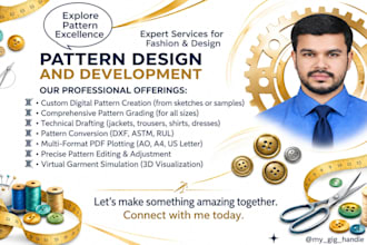 can do make sewing patterns,  grading, clo 3d designs,