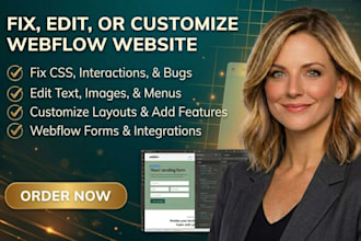fix edit or customize your webflow website professional