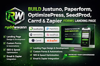 build justuno paperform optimizepress seedprod carrd zapier forms landing page